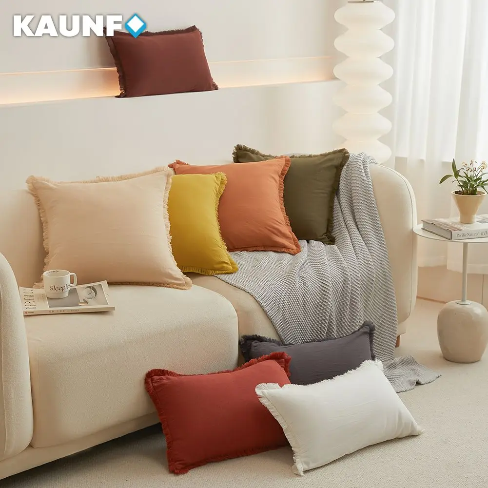 

KAUNFO Solid Throw Pillowcase Office Home Decor Pillow Case for Sofa Car Cushion Cover 30x50cm/45x45cm 1PC