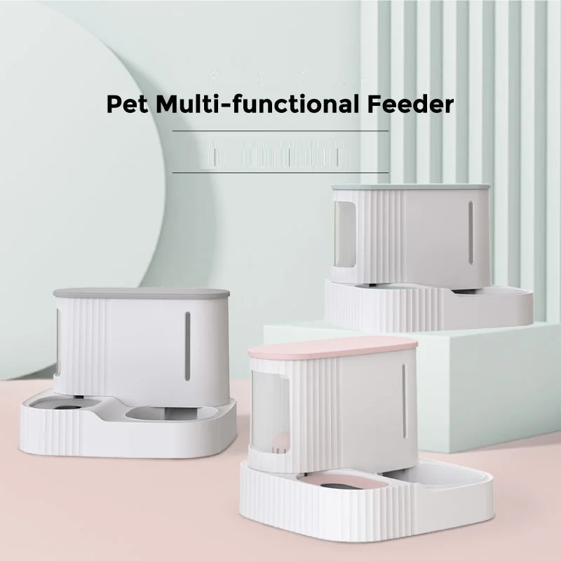 

3L Pet Cat Food Bowl Dog Automatic Feeder With Dry Food Storage Cat Drinking Water Bowl High Quality Safety Material Supplies