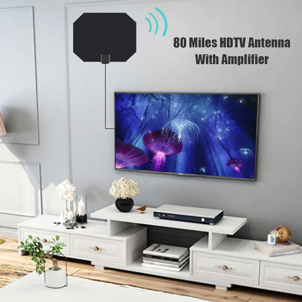 

80 Miles 25DB Indoor Digital HDTV Antenna Signal Booster Radius Surf Fox Aerial Working Frequency UHF 470-860Mhz Impedance 75Ω