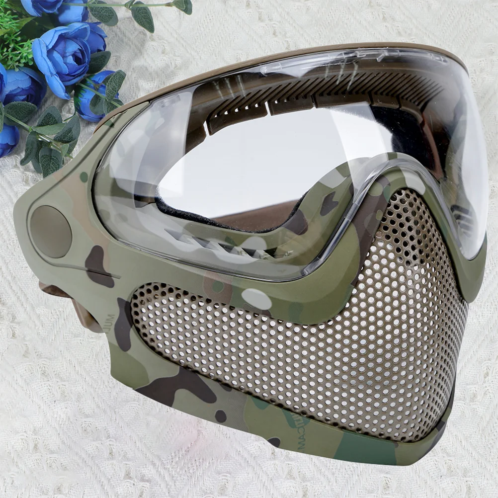 

1PC Dual Mode Combat Mask Outdoor Game Mask Gear Steel Screen Protective Mask for Man Women (Camouflage)