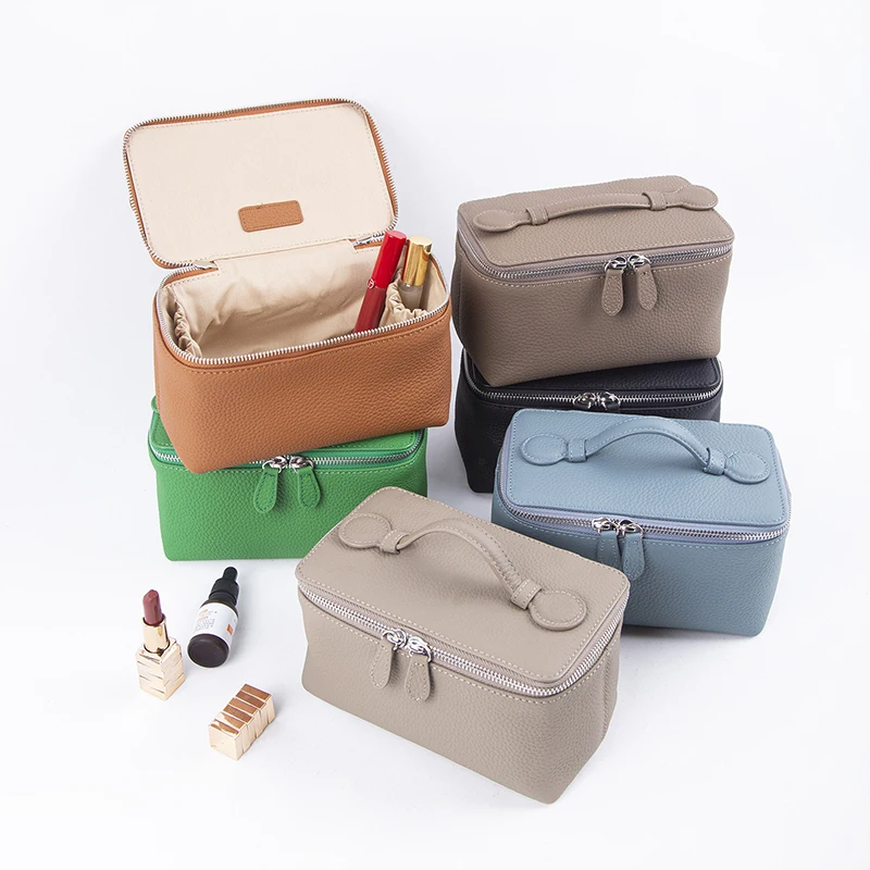 Кожаная косметичка ручной работы женская сумка для туалетных принадлежностей из