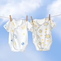 baby summer short sleeved thin bag fart clothing newborn cotton romper baby boneless triangle romper
