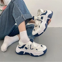 mesh sports shoes for women chunky flat thick bottom womens summer shoes 2022 trend woman tennis designer white sneakes fashion