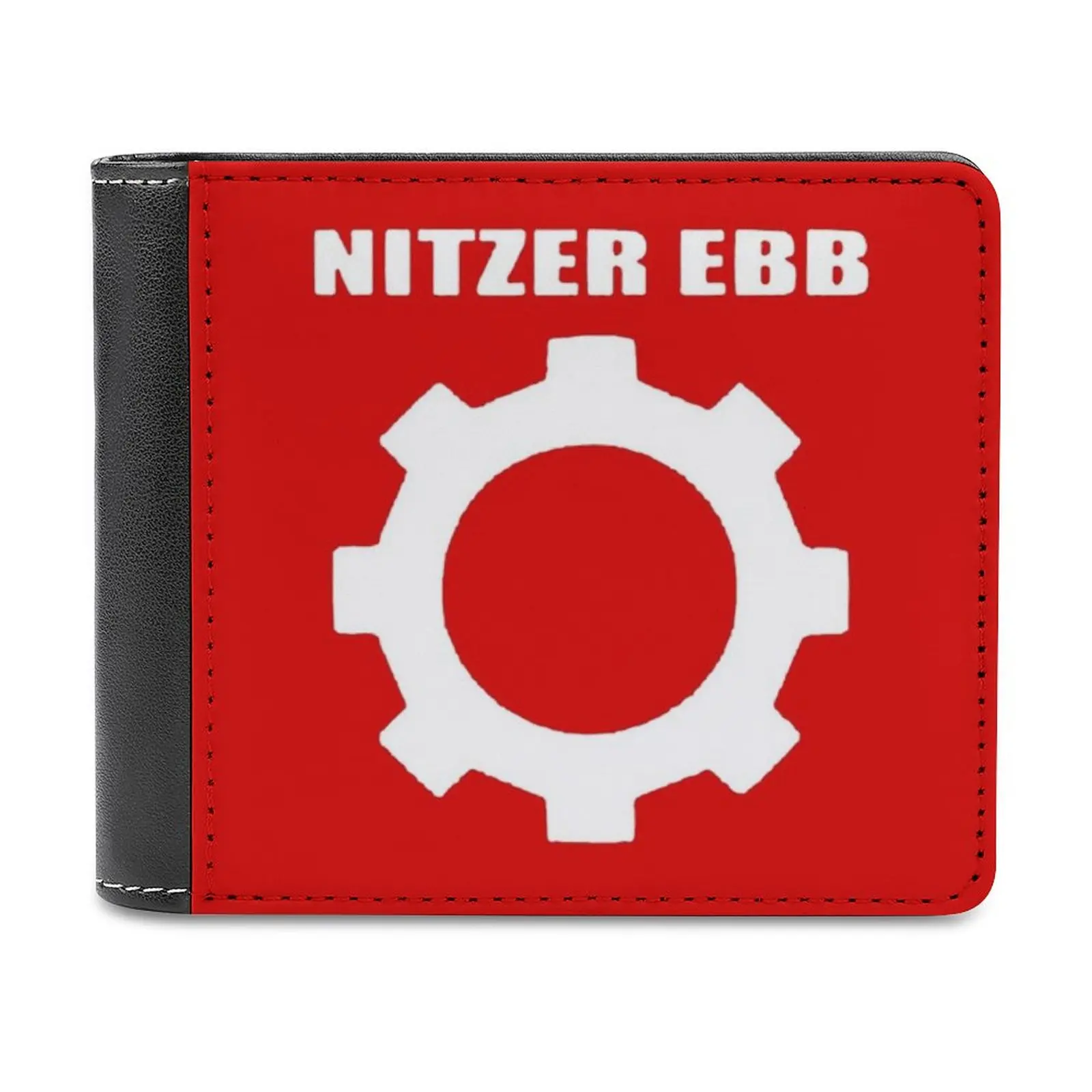 

Кожаный кошелек Nitzer Ebb 17F, короткие тонкие мужские кошельки, мужской кошелек для денег, кредитных карт, портмоне Nitzer Ebb Ebm, промышленный панк, с...