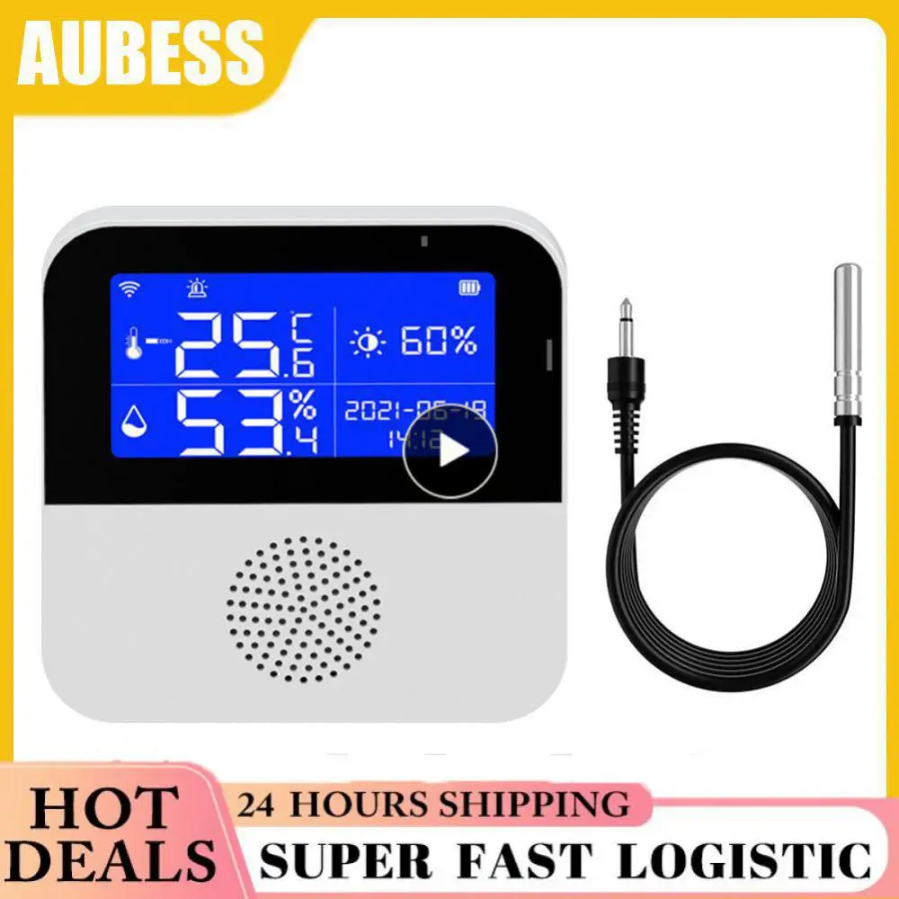 

Backlight Temperature Senor Lcd Display Remote Monitoring Thermometer Detector Tuya Work With Google Assistant Greenhouse Water