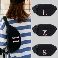 2022 trend travel waist bag chest bag unisex student printing lightweight black leisure sports bum bag wild fanny pack