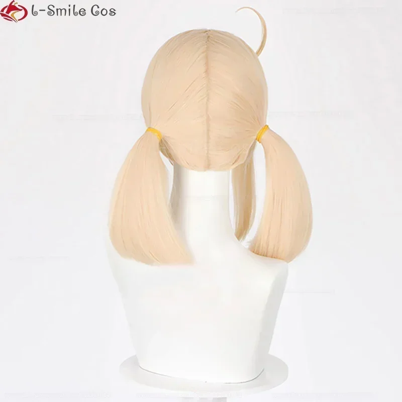 Игра Genshin Impact Wig Klee Косплей Парик Льняной Золотой Двойной Хвост Парики