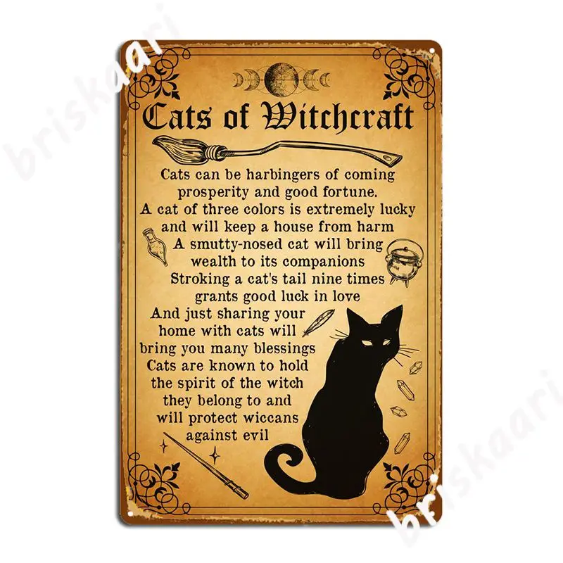

Cats Of Witchcraft Poster Metal Plaque Printing Home Cinema Garage Poster Tin Sign Poster