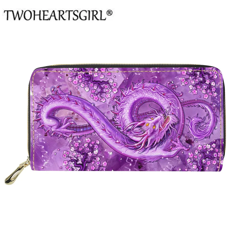 

Twoheartsgirl Music Dragon Long Wallet for Ladies Casual Clutch Money Purse with Credit Card Slot Carteras Para Mujer Bolsos