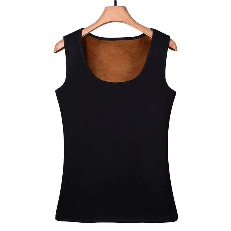 Womens Thermal Underwear Fleece Lined Top Cami Tank Vest Top Camisoles Plus Size Winter Thermal Shirt Inner Wear for Women