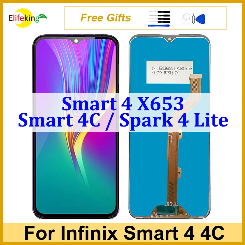 Оригинальный ЖК-дисплей 6,6 дюйма для Infinix Smart 4 4C X653 X653C дисплей кодирующий преобразователь сенсорного экрана в сборе запасные части для ремонта 100% тест