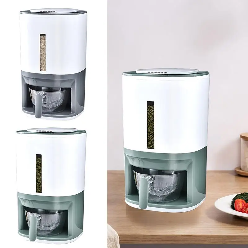 

Rice Dispenser Sealed Bucket Sealed Moisture Proof Rice Bucket With Cup Grain Powder Boxes Storage Food Grain Rice Container
