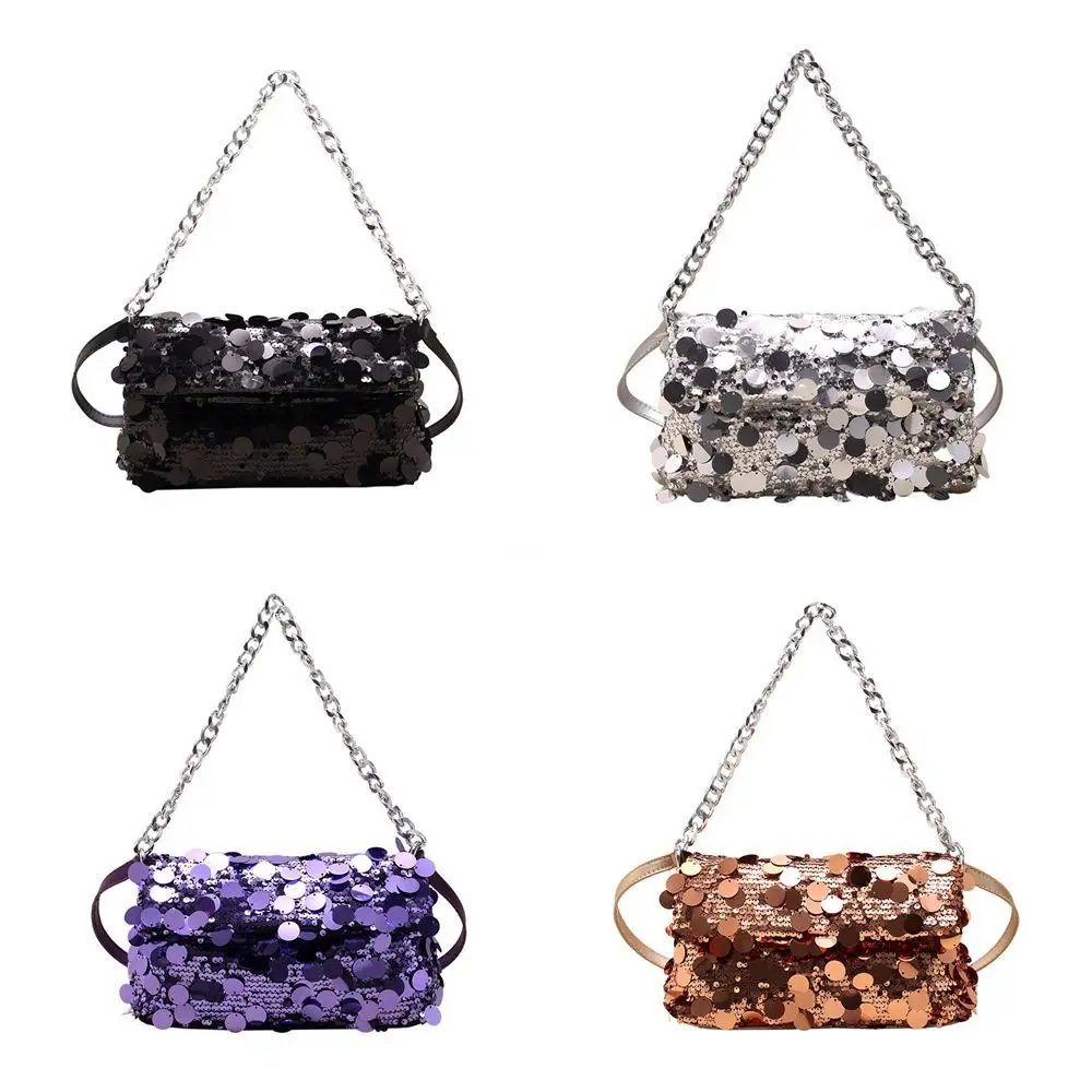 Блестящая вечерняя Банкетная сумка в стиле ретро Сумочка через плечо с цепью и