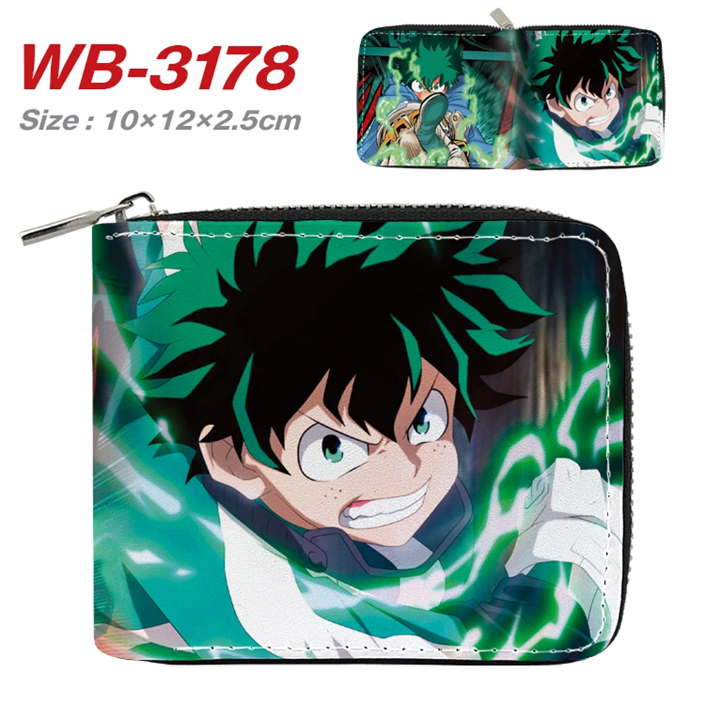 

AnimeMy Hero Academia Print PU Wallet Zipper Cartoon Card Pack Photo Holder Boys Girls Student Purse Short Coin Bag Pocket Gifts