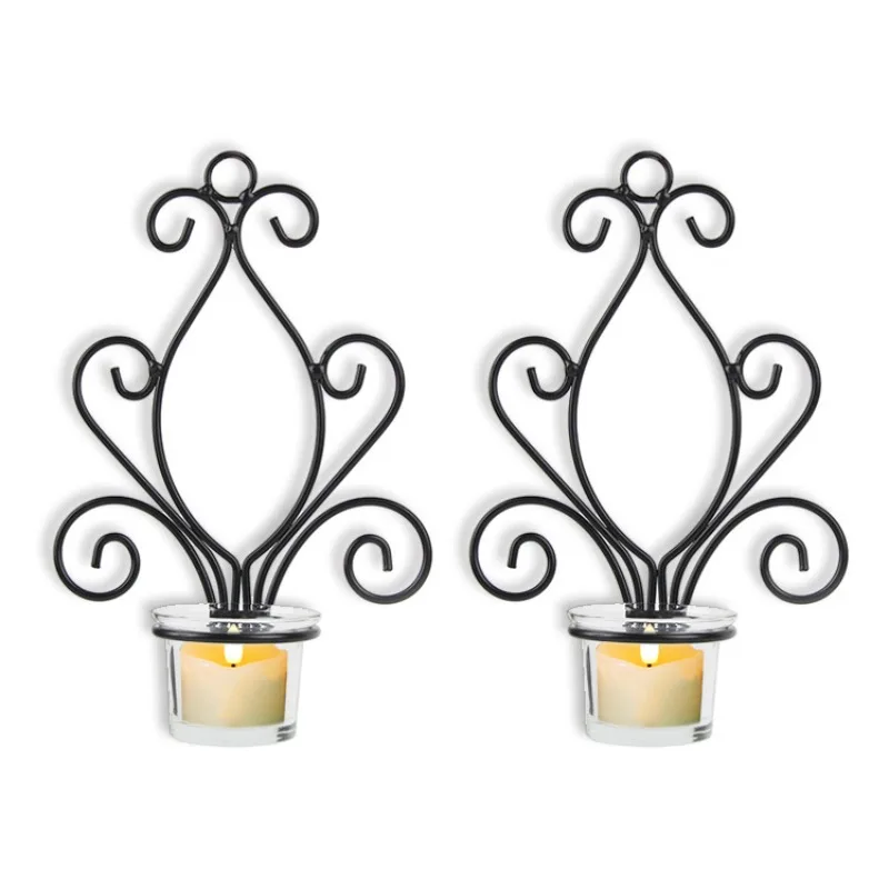 S For Candlesticks Wall Mounted Tea Light Set Of 2 For Bedro