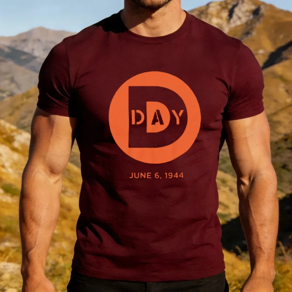 Фото Футболка с графическим принтом D-Day 1944, патриотическая повседневная одежда в стиле Нормандии, летняя хлопковая футболка с круглым вырезом для мужчин и женщин, повседневные топы для повседневной жизни №4