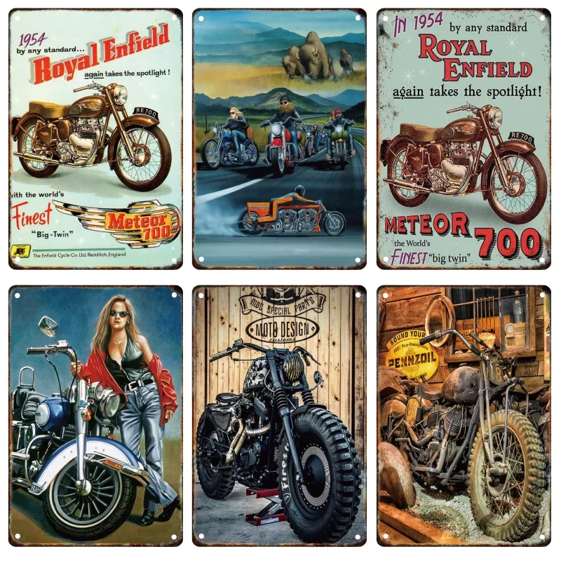 Винтажный металлический постер для мотоцикла жестяная роспись табличка дома