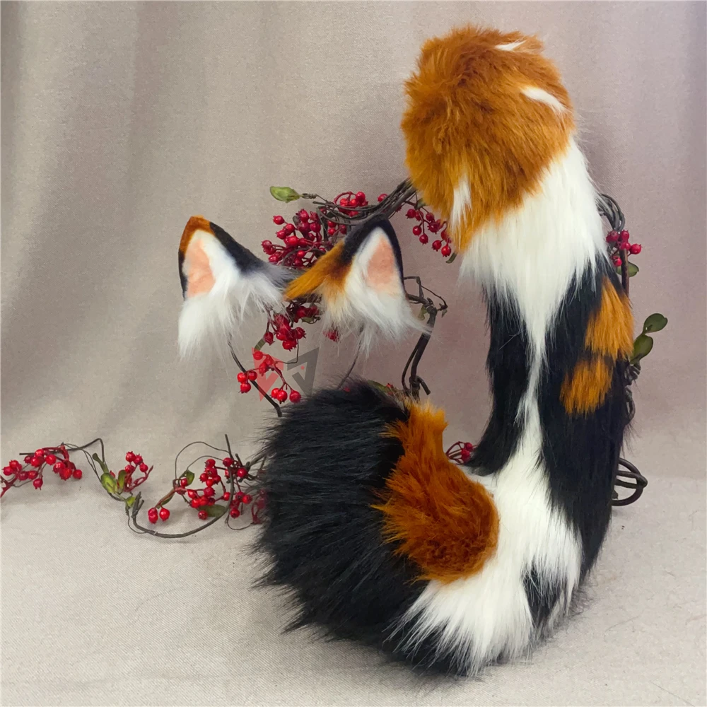 MMGG ручной работы Хэллоуин Ailurus Fulgens три Felinae розовые кошачьи уши обруч для волос