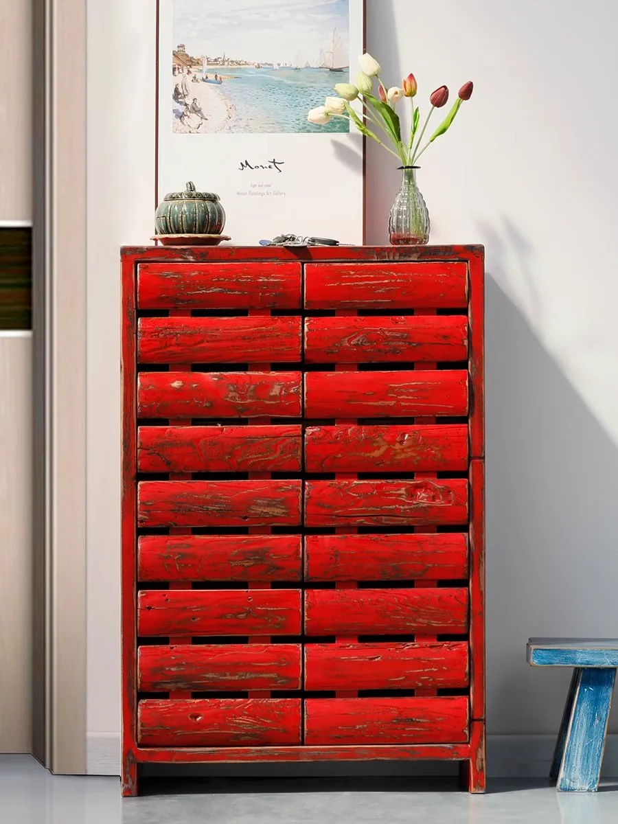 Шкафы для обуви из сосны с примительной росписью мебель массива дерева простые