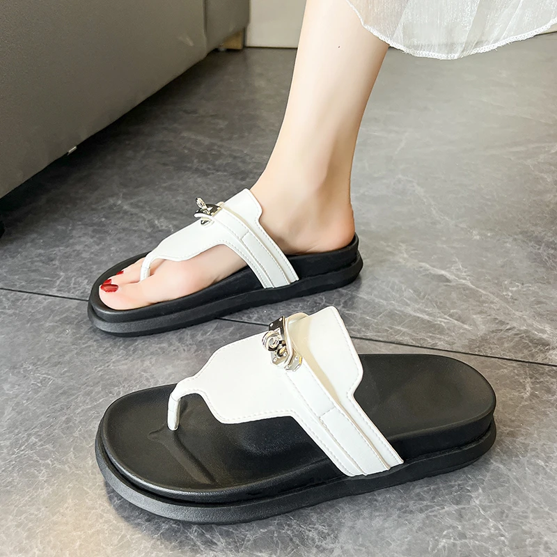Women Shoes 2023 New Summer Flip Flops Brand Flats Clip Toe Casual Shoes Fashion Slides Beach Platform Slippers Zapatos De Mujer