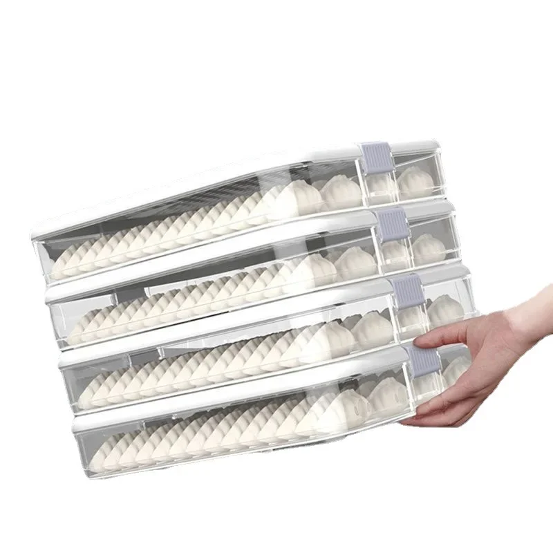 Новый прямоугольный ящик для хранения пельменей большой емкости герметичный