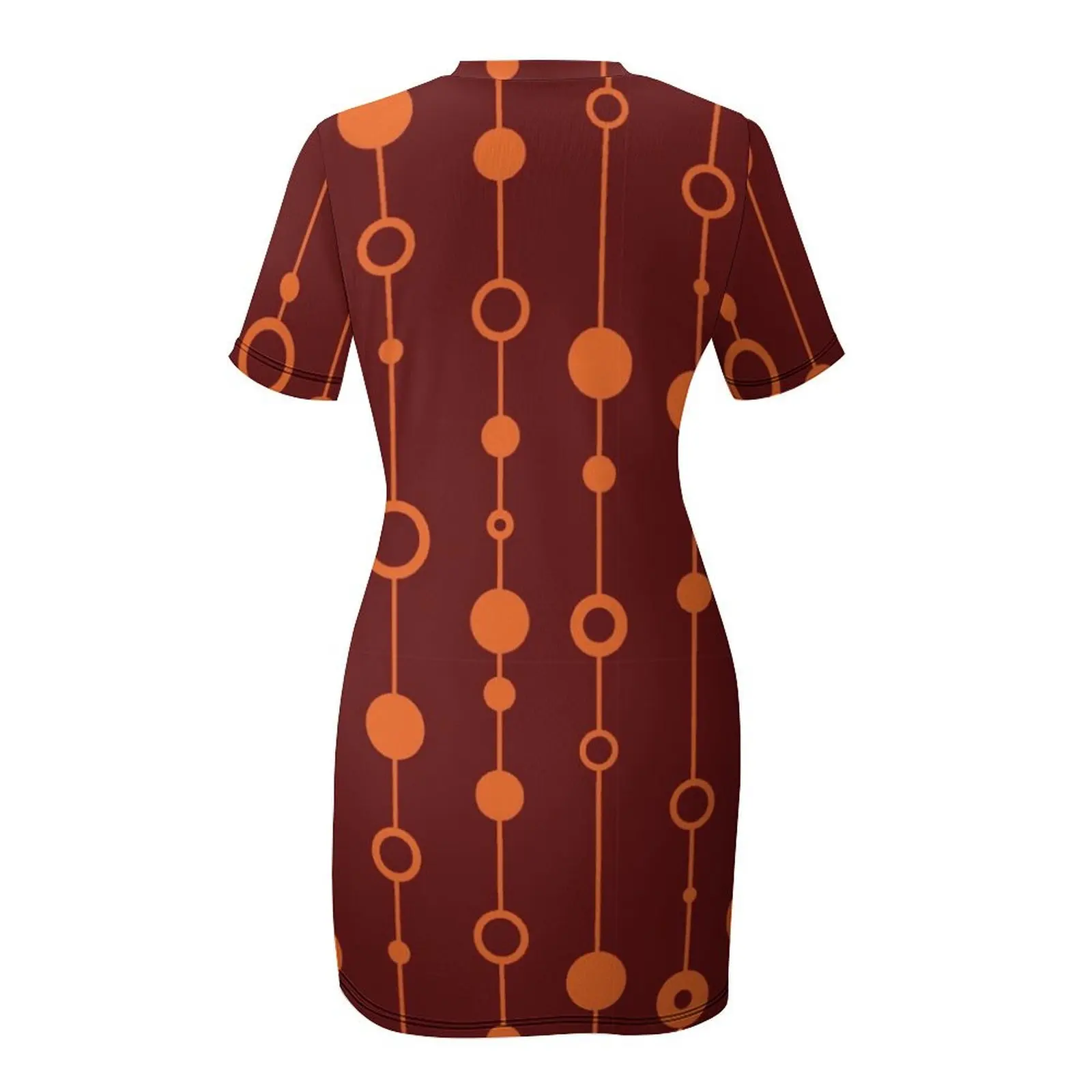 Blacksburg-платье с коротким рукавом в стиле 70-х обратной стороны сексуальные