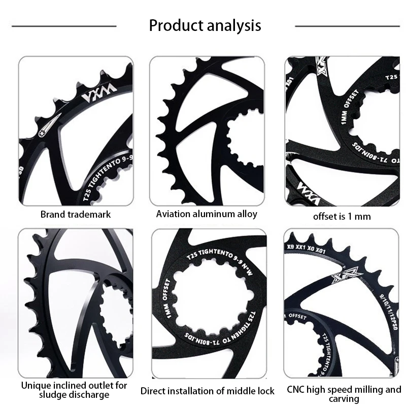 Звездообразная Звездочка для велосипеда VXM MTB GXP SRAM XX1 X9 XO X01 Gx11 1 мм