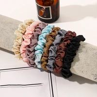 basic hair band hairband ponytail holder elastic rubber band solid color satin scrunchie headdress hair rope hair accessories