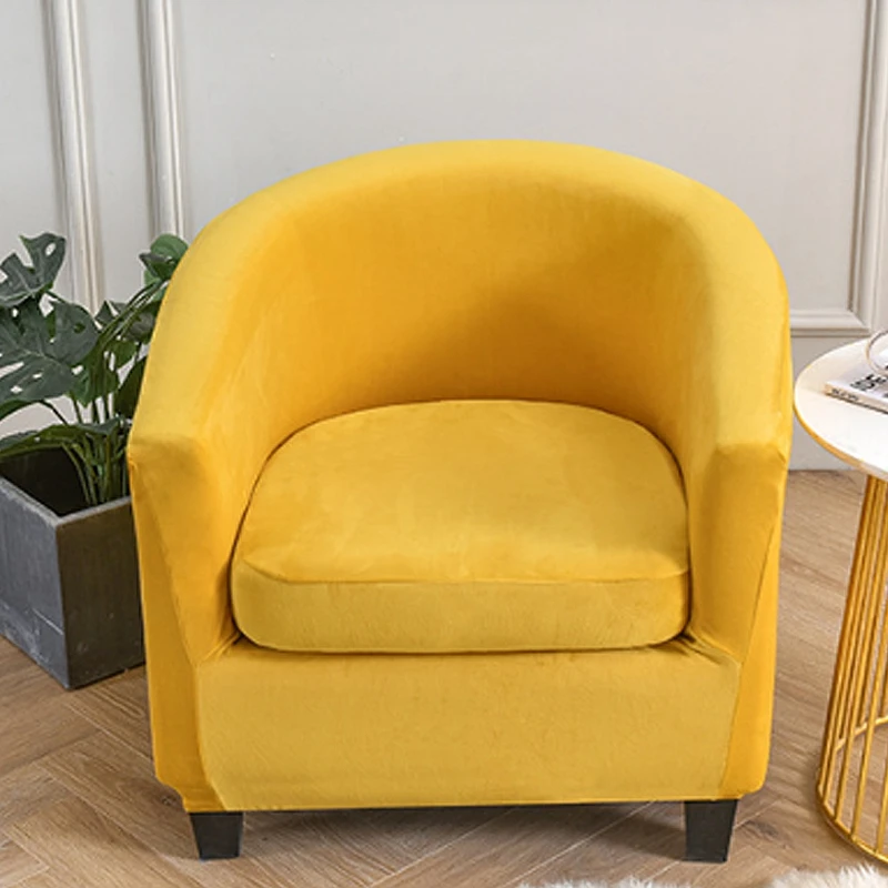 Velvet Armchair Cover Club Tub Chair with Cushion Elastic Sofa Slipcover Removable 1seater Couch Protector Decor | Дом и сад