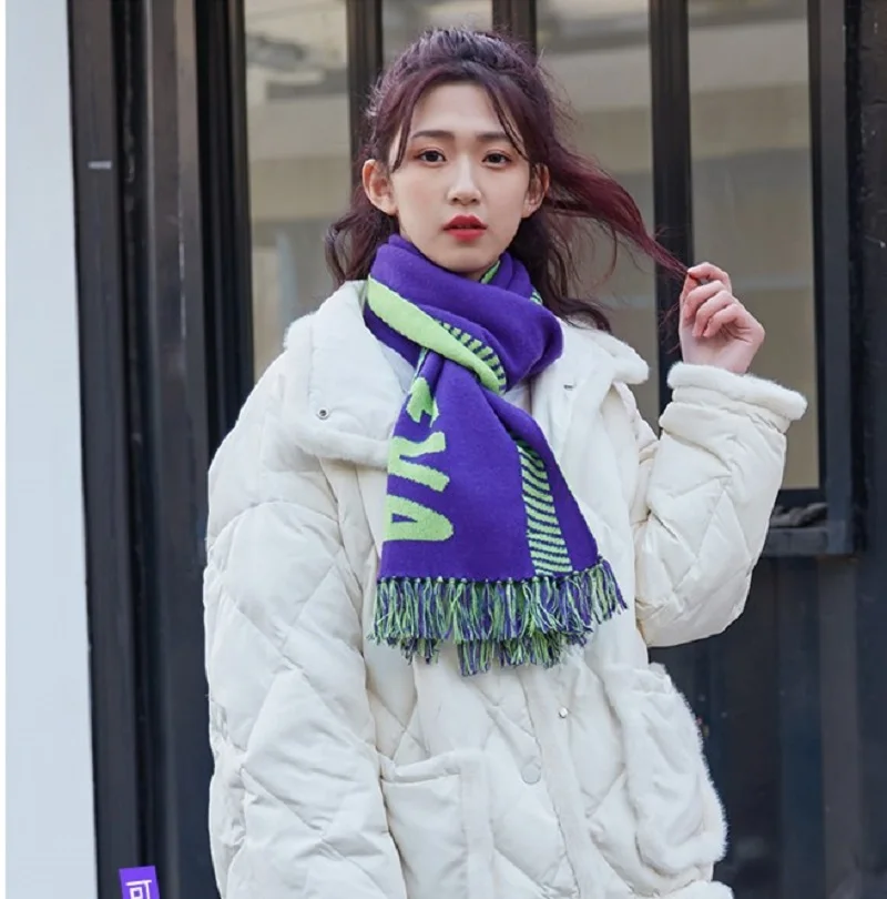 

JP Anime EVA 01 Shogoki Ikari Shinji Cosplay 5,6 футов длинный мягкий теплый вязаный шарф