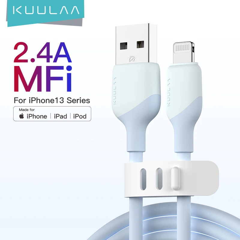 

Кабель UULAA MFi с USB C на Lightning для iPhone 13, 12, 11 X, XS, Macbook Pro, а, кабель для быстрой зарядки для AirPods, iPad, зарядный кабель