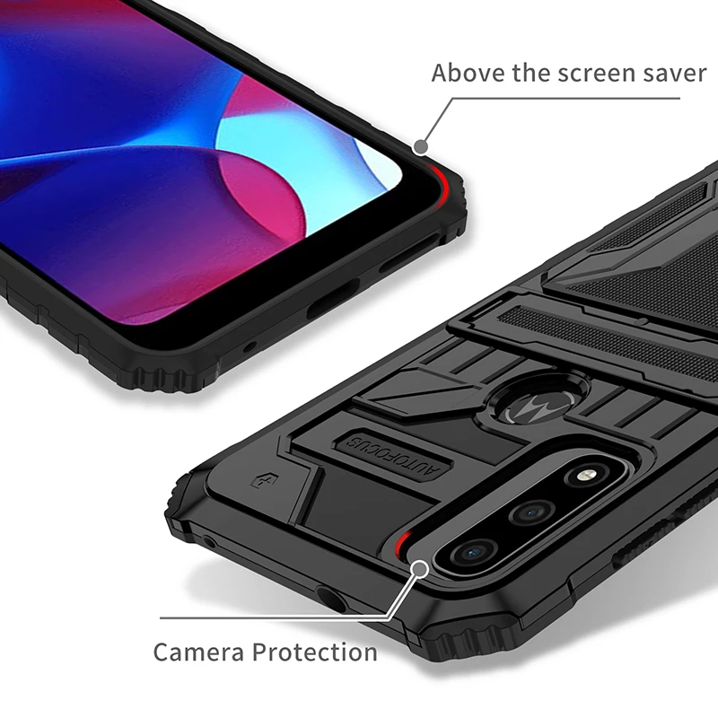 shockproof phone case for motorola g9 plus g10 g10power g20 g30 card slot stand cover for moto g pure g styius g power g stylus free global shipping
