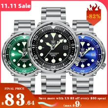 STEELDIVE SD1975 Mens Automatic Watches Men Dive Watch 300m Waterproof Mechanical Wristwatch C3 Luminous Clock Sapphire Mirror