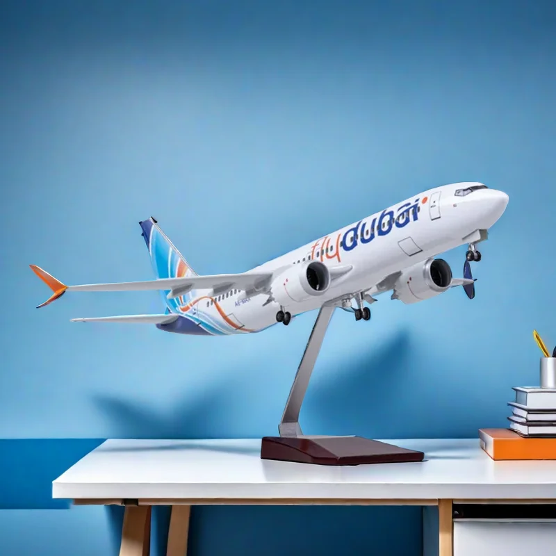 Самолёт в масштабе 1/85 47 см 737MAX B737 MAX самолёт летающий Дубай с литая пластиковая