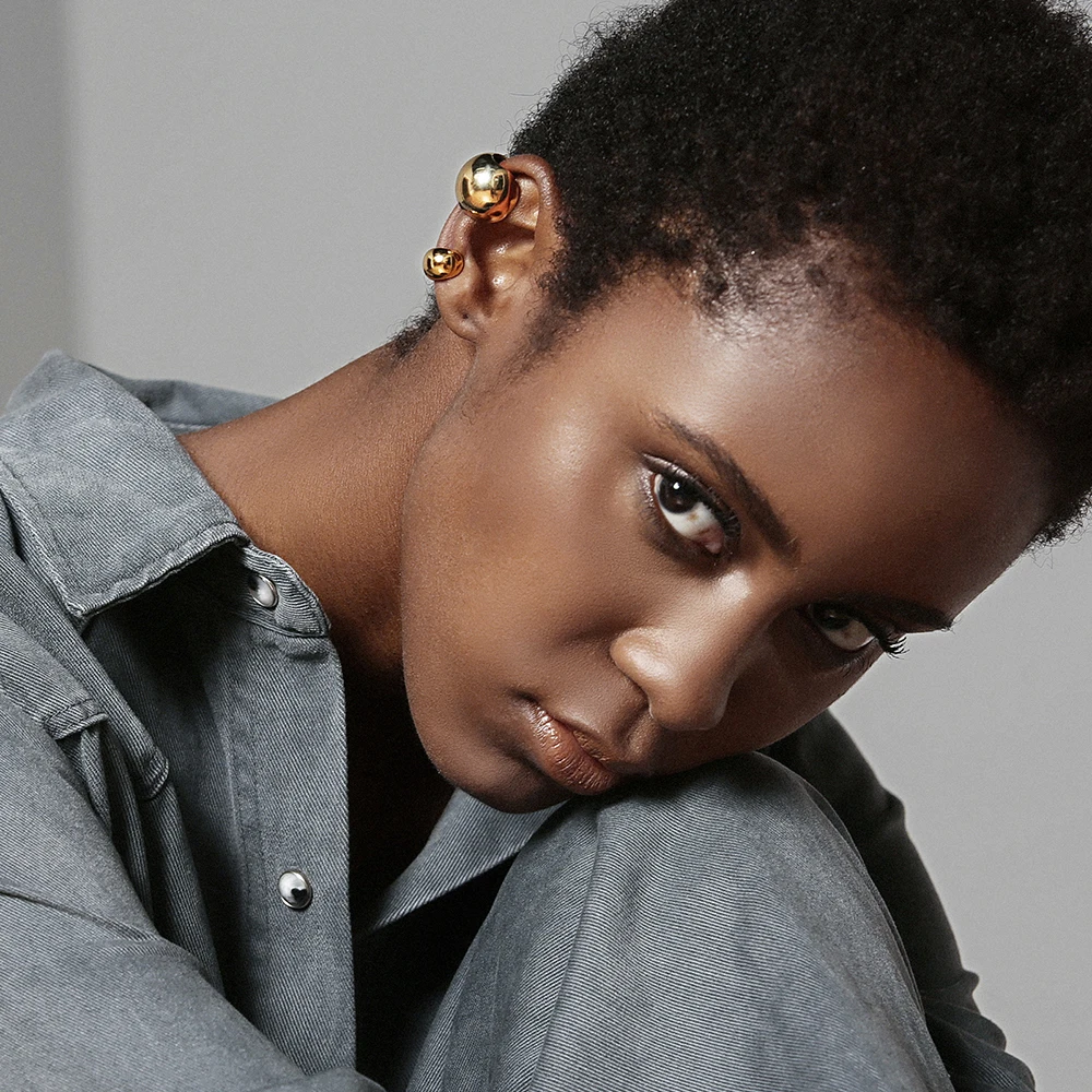 Серьги-клипсы LILIFLOR в стиле панк с большим шариком ювелирные украшения для ушей