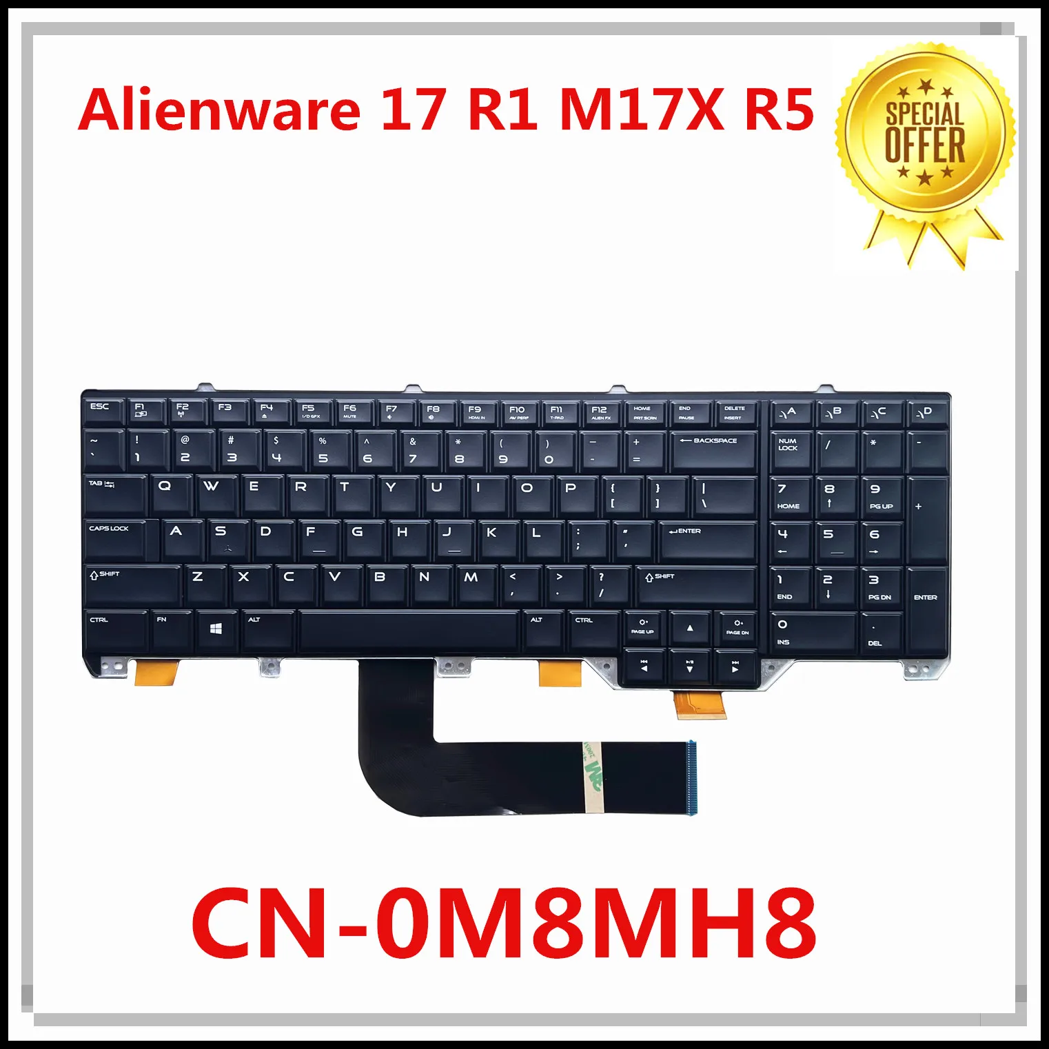 Новый оригинальный для DELL Alienware 17 R1 M17X R5 Клавиатура ноутбука США черный с