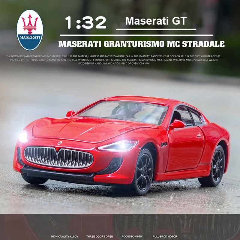 

1/32 Maserati Quattroporte GT Car Model Alloy Diecasts Metal Vehicles Simulation With Sound And Light Collection Toy For Kids