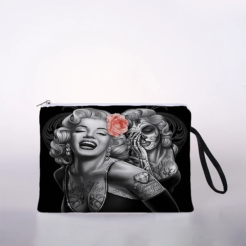 

Women's Mini waterproof cosmetic bag fashion Monroe oil painting Cosmetic Bag Girl Cosmetic Bag Gift Travel Organizer