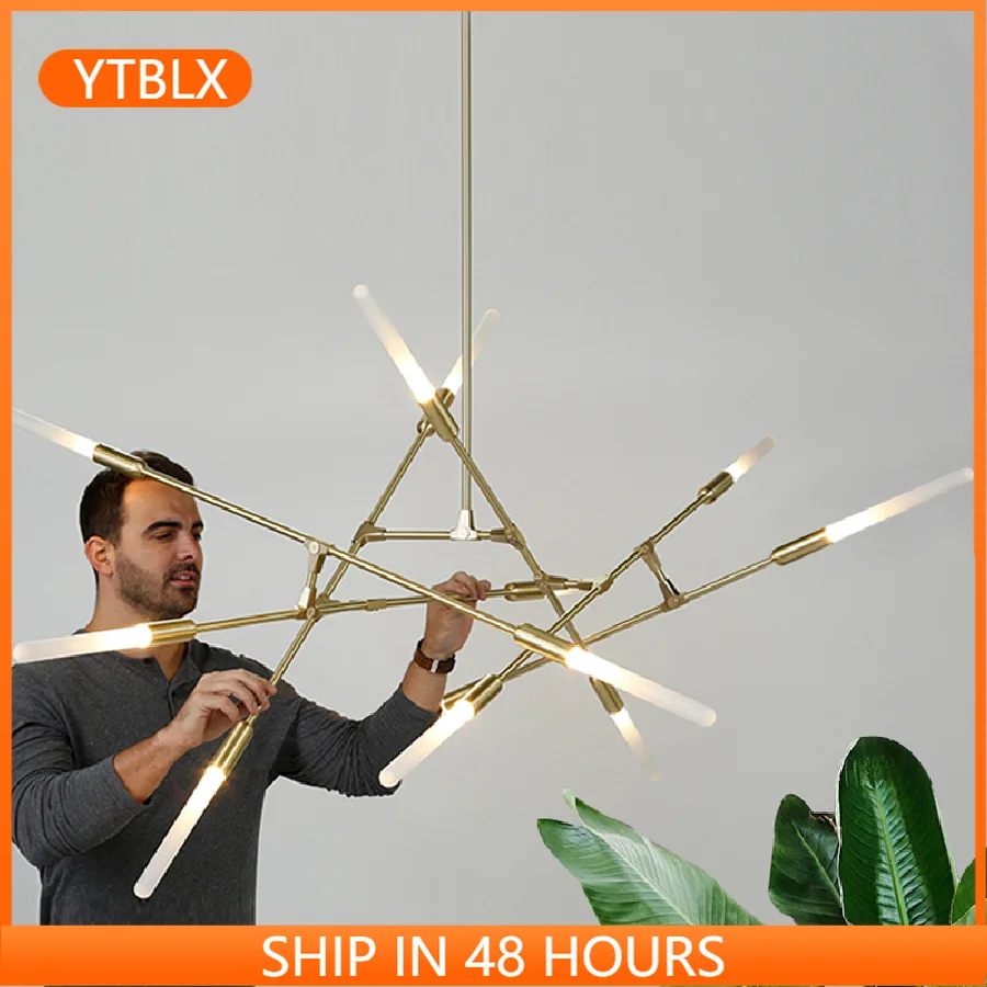 

New living room Led Chandelie luxury restaurant bar modern minimalist personality Nordic art design golden 110-220V