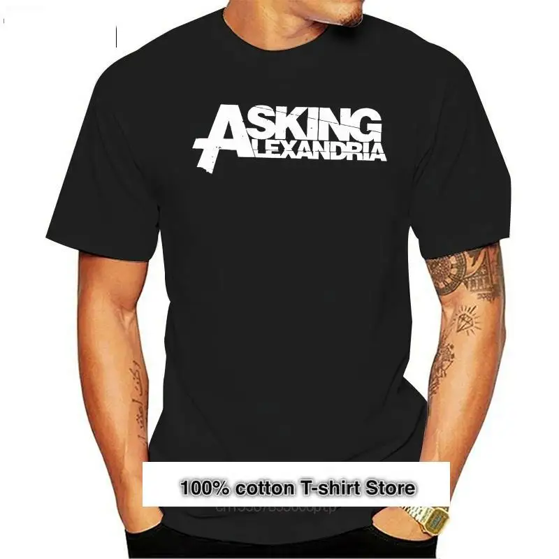

Camiseta negra de manga corta con Logo de Asking Alexandria para hombre, ropa de talla S a 3XL, de algodón, novedad de 2021
