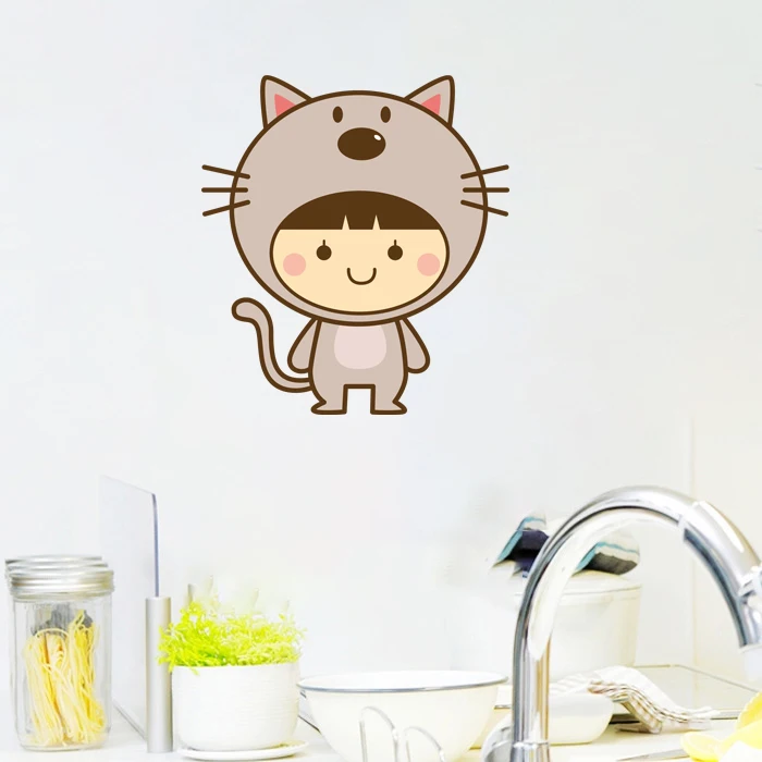 Забавные детские Мультяшные наклейки Three Ratels QMH35, аксессуары для украшения дома, этикетка холодильника