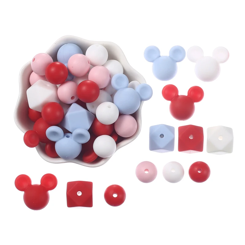 51 шт. набор силиконовых бусин для прорезывания зубов