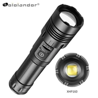 drop shipping new powerful led flashlight xhp160 torch cob flashlights micro usb rechargeable zoom waterproof lamp searchlight