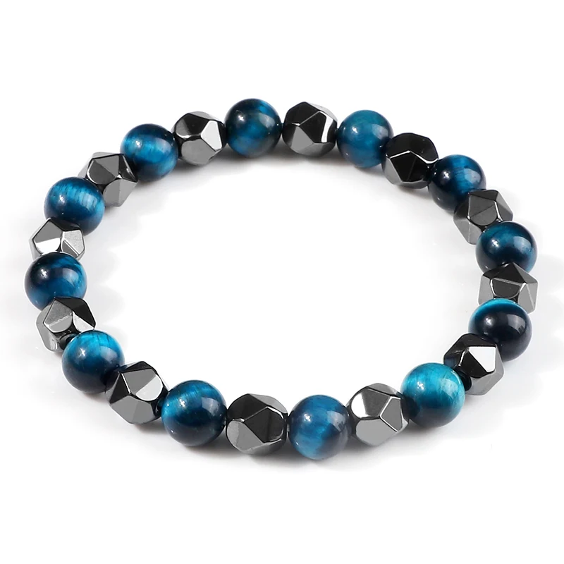 

Браслет женский из гематита, браслеты для йоги, 8 мм, тигровый глаз и лавовый камень