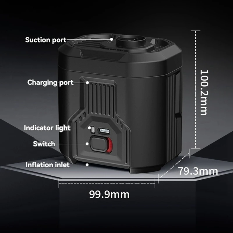 Новый электрический воздушный насос перезаряжаемый с аккумулятором 2500 мАч для