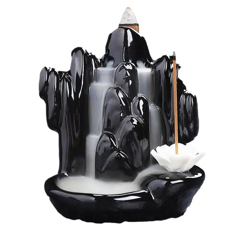 

Ceramic Backflow Incense Holder Waterfall Fragrance Holder Censer Creative Aromatherapy Smoke Reflux Incense Burner Home Decor
