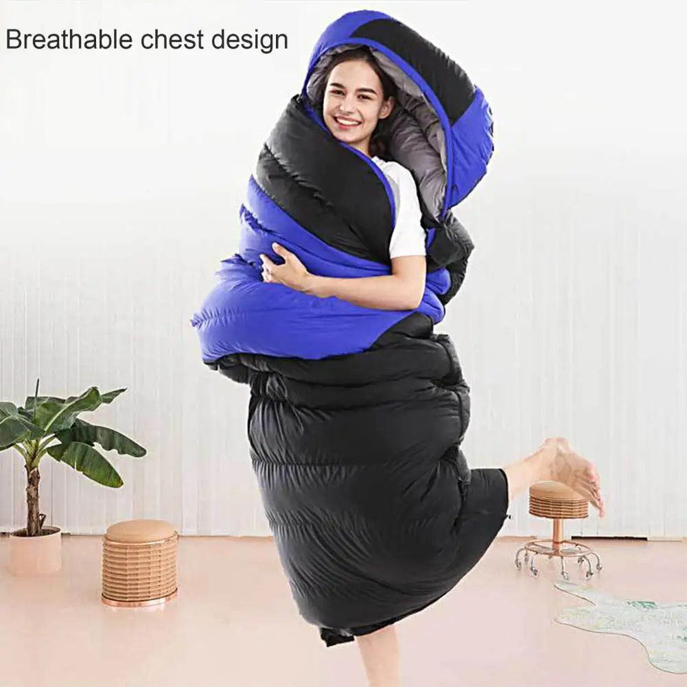 

Practical Camping Sleeping Bag Easy Operation Heating Sleeping Bag Fasten Tape Padded Zipper Outdoor Sleeping Bag Keep Warm