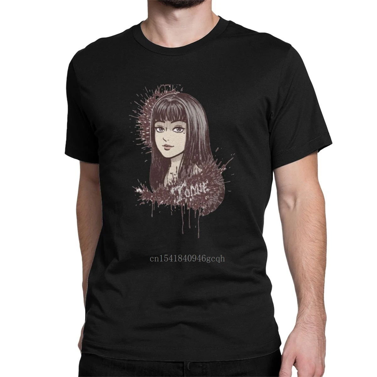 

Leisure Junji Ito T-Shirts for Men Round Neck 100% Cotton T Shirt Japanese Manga Short Sleeve Tees Birthday Gift Clothes