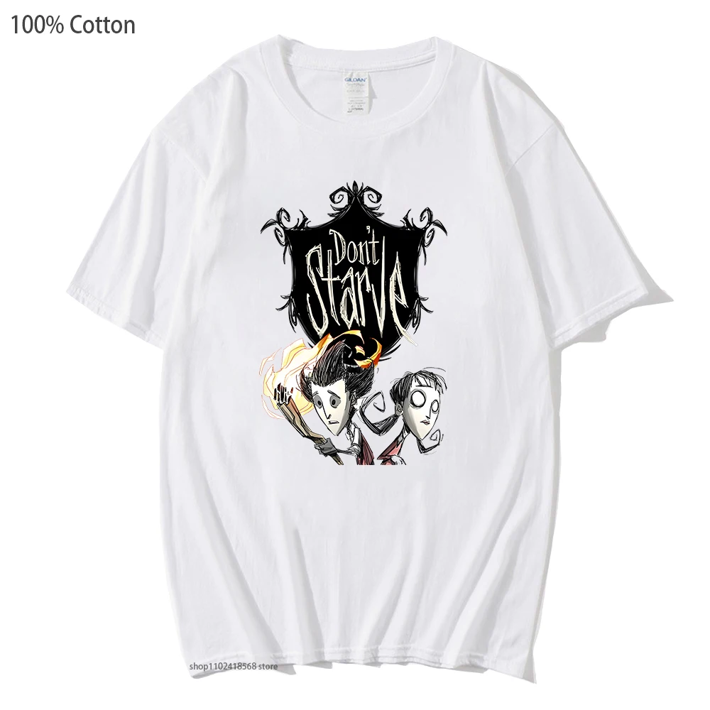 

Don't Starve Clothes Together Adventure Game T-shirts Funny Men's Graphic Tshirts 100% Cotton Tees Manga/Comic Casual Summer Y2k