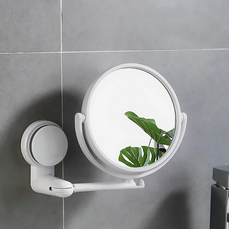 

Folding Arm Extend Bathroom Mirror Without Drill Swivel Bathroom Mirror Suction Arm Double Side Cosmetic Makeup Mirrors